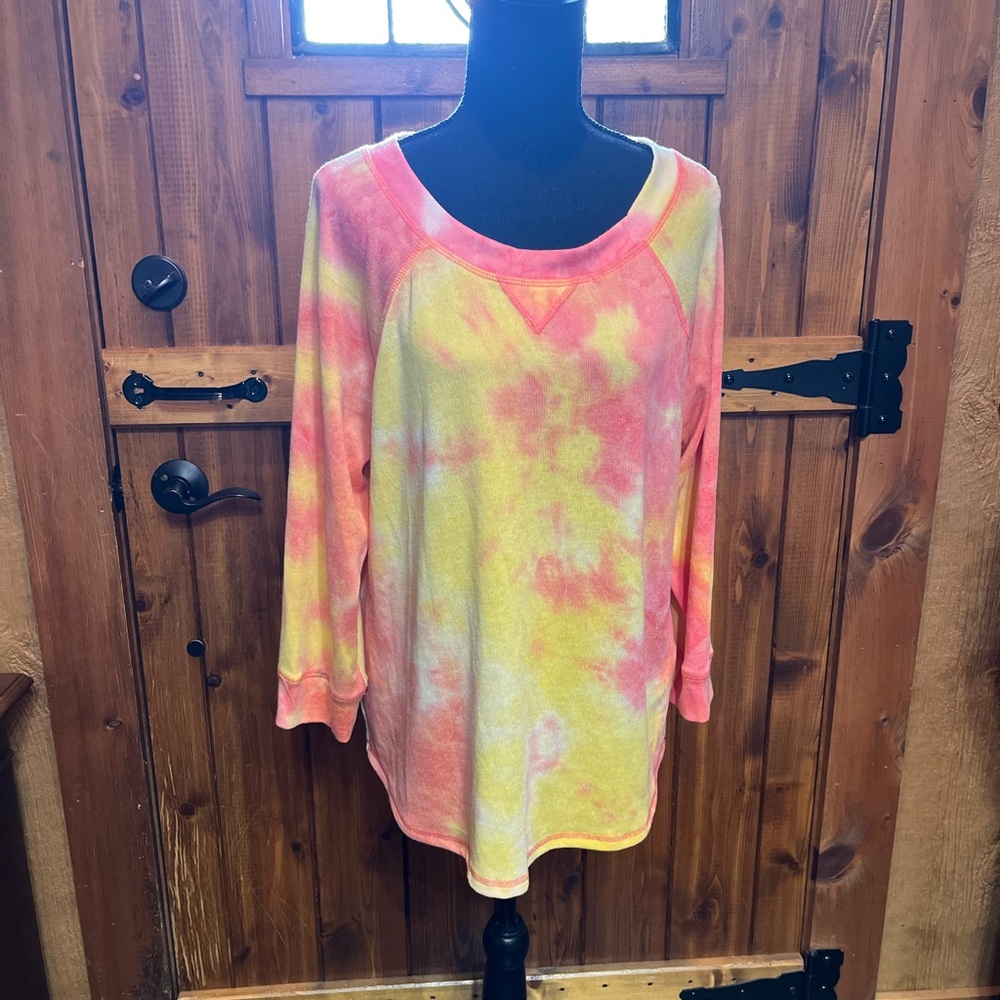 Ruby Rd Sweatshirt Petite Large Pink tie dye.  Soft! 2427.
